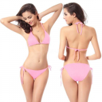 Kaheosaline ujumistrikoo - Demark - Seksikas bikini - Kolmnurkse &uuml;laosaga - Roosa v&auml;rv - Suurus XL roosa