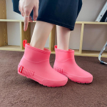 Talvine naine Soojad vihmajalatsid Kummi saapad Naiste soojendatud kalossid karvaga Pahkluu vihmasaapad Veekindlad Aed Vesisaapad Jalatsid 39 roosa punane v&auml;rv