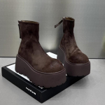 Moodsad naiste platvormiga lumesaapad Lamedad Suede pinnaga Jalan&otilde;ud Naine 2025 Trend Talvine Mood Jalutamiseks Retro Hubased Kleidi Ankle Boots Mujer 35 pruun