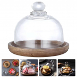 N&auml;idikud riiulid Klaaskaanega kandik saia serveerimine Koogitaldrik server Puiduhoidik Toit kupliga Mini magustoidu mitmeotstarbeline alus