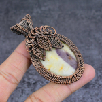 Natural Kammererite-Turkey Gemstone Copper Wire Wrap Jewelry Pendant 2.96 j4e59