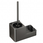 1 tk WC-hari WC-hoidik Vannitoa tarvikud Creative Seinale paigaldatav alumiiniumsulamist tualetthari WC-harjahoidja komplekt must