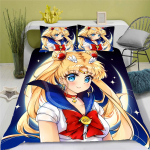 3D Sailor Moon Anime Voodipesukomplekt Tekikott 100% Pol&uuml;ester Sobib Lastele ja T&auml;iskasvanutele 3-osaline Komplekt 1 Tekikott 155x220cm