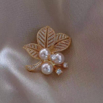 Pearl Leaf pross Fashion Exquisite Leaf pross Premium Sense Anti-Light Pin r&otilde;ivatarvikud