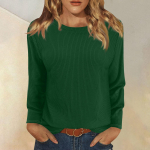 Pikavarrukalised naiste topid T-s&auml;rk Vabaaja &uuml;hev&auml;rvilised topid T-s&auml;rk &Uuml;mara kaelusega Pullover Pluus XL roheline