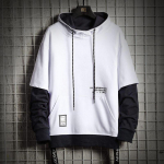 Patchwork Hoodie Meeste High Street Harajuku kapuutsiga dressipluusid Meeste kirjatr&uuml;kiga kapuutsid T&auml;navar&otilde;ivad Hip Hop Pullover Hoodie XXXXXL valge