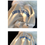 Tr&uuml;kitud s&uuml;gistalvine kampsun meeste kevad ja s&uuml;gis 2024 Korea uus &uuml;mmargune kaelus, vaba topp &scaron;ikk Hongkongi stiilis trendikas M must