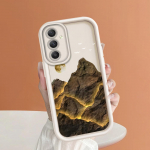 Pehme silikoonist ruudukujulise redeliga printimismustriga telefoni korpus T&auml;iskaanega kaamera p&otilde;rutuskindel kaitse kummist &uuml;mbris Samsungile Samsung M20 pruun