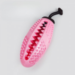 Lemmikloomatoidu lekkimispallihammaste puhastus ja molaarpulk-koera m&auml;nguasi Rugby kummist hammustusekindel hambahari S