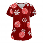 Naiste moe j&otilde;ulutr&uuml;kiga l&uuml;hikeste varrukatega V-kaelusega v&auml;ike t&ouml;&ouml; T-s&auml;rk XXXXXL punane