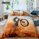 Jalgratta tekikottikomplekt Mikrofiiber M&auml;giratta tekkikate Spordim&auml;ng Tie Dye muster Kuninglik suurus 2/3 tk &Uuml;heinimesevoodi tekikottide komplekt EU single(135x200cm) brown