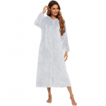 Naiste t&otilde;mblukuga pliisist fliisist hommikumantel kapuutsiga soe pikk hommikumantel hommikumantel talvine hubane lukuga lamamistool magamisriided majamantel puhkeriided &ouml;&ouml;s&auml;rk L helehall v&auml;rv