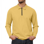 Meeste golfis&auml;rk vabaaja sportlik, V-kaelusega soonikkrae, pikkade varrukatega, moodne vabaaja &uuml;hev&auml;rviline tavaline kevad-suviline tavaline sobivus XXL