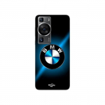Coque - Maniacase - Huawei P60 - Logo BMW - Noir et bleu brillant - Souple