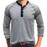 Retro meeste &otilde;ues avar s&uuml;giskapsas vabaaja pikkade varrukatega Henley kraega top s&auml;rk kardigan S must