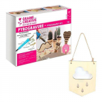 Coffret pyrogravure + suspension fanion en bois Nuage