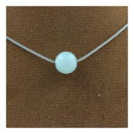 Pierres et Min&eacute;raux. Collier 1 perle Ang&eacute;lite 8 mm Chaine en acier inoxydable.