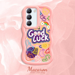 V&auml;rvitud muster Big Wave Edge pehme silikoon materjal Macaron telefoni &uuml;mbris p&otilde;rutuskindel kaitsev kummist korpus OnePlus Vivo Motorola Moto jaoks Vivo Y100 5G valge