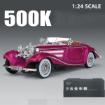 1/24 Benz 500K klassikaline vanaauto m&auml;nguasi lastele Diecast sulamist miniatuurne mudel Helivalgusti kollektsioon S&uuml;nnip&auml;evakingitus lapsele