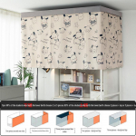 Pimendav voodikardin &uuml;lemisele narile &ndash; paks ja tugev, printsessi stiilis alumisele narile/lauale, ideaalne naiste &uuml;hiselamutesse 1.5m Height [Front Panel]