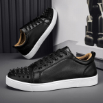 Meeste punase tallaga needitud vabaaja valged tossud - Trendikad mikrokiust nahast kingad Size 43