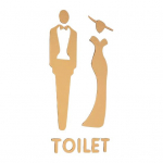 Matt akr&uuml;&uuml;l Vannitoa t&auml;his Kleepuv tualettruumi uks WC 3D meeste naiste m&auml;rk &Auml;rirestoran Kontor Hotelli pesuruumi sein Sootuvastus One Size Male must