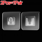 Kahepoolsed isekleepuvad seinakonksude hulgim&uuml;&uuml;k, l&auml;bipaistev j&auml;lgedeta seinakonks k&ouml;&ouml;gile vannitoa hoiustamise pistikupesa hoidikud 2pcs(1 pair）