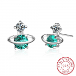 Green Planet Armas V&auml;ike Universum 925 Sterling H&otilde;be Temperament Isiksus Mood Naiste Naastk&otilde;rvar&otilde;ngad SEA297