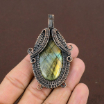 Labradorite Handmade Copper Wire Wrap Jewelry Pendant 2.80 d1i40