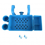 Basseinikorv maapealsete basseinide jaoks, basseini&auml;&auml;rne hoiukorraldaja topsihoidiku ja konksuga, basseini tarvikute hoidik, sobib enamikule raambasseinidele sinine