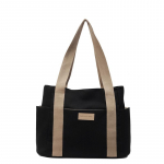 Suure mahutavusega l&otilde;uendist kandekotid t&ouml;&ouml;le s&otilde;itmiseks, kandmiseks, k&auml;ekott, kolledži stiil, tudengi riietus, raamatute &otilde;lakott, naiste kotid must