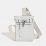 2025 Uus Unisex Pealmine Kiht Lehma Nahast Rinnakott &Otilde;lakott Ehtsast Nahast Seljakott Lukuga Riputatava Kaunistusega 17 x 8 x 27CM+silver buckle valge