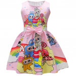 Laste T&uuml;drukute Anime Multifilm Elf Prindiga Varrukateta Vibu Vabaaja Peokleid 130cm