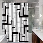 Veekindel geomeetrilise triibuga du&scaron;ikardin - Hallituskindel vannitoe vahesein 180 x 180 cm