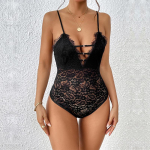 Suvine Naiste Kombinesoon Sling Must Pits Tihe Seksikas V&otilde;rk Kombinesoon XL black