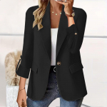 Naiste mood Pikkade varrukatega &Uuml;hev&auml;rviline Kampsun V&auml;ike Jakk L must