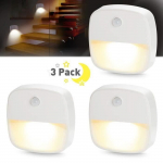 JW17205-Veilleuse Murale LED D&eacute;tecteur de Mouvement, Capteur de Lumi&egrave;re, [Pack de 3] &Eacute;clairage Int&eacute;rieur pour Chambre de B&eacute;b&eacute; Salo