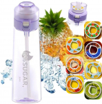 Pudelikomplekt, joogipudel 650 ml maitsestatud kaunadega, veepudelikomplekt j&otilde;usaalis treenimiseks, kool One Size lilla
