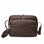 Moodne uus trendikas meeste kott mitmek&uuml;lgne ruuduline tr&uuml;kitud v&auml;ike kandiline kott retro &auml;ri pendelr&auml;ndaja &otilde;lakott messenger kott tumepruun v&auml;rv