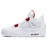 Air Jordan 4 Retropunased metallik Unisex tossud valged &uuml;likooli-punased metallik-h&otilde;bedased CT8527-112 44