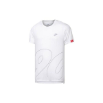 Nike Air Max 90 Tr&uuml;kitud Logo &Uuml;mmarguse Kaelusega Puuvillane L&uuml;hikeste Varrukatega T-s&auml;rk Meeste Topid Valge 913163-100 M