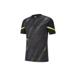 Puma Jalgpallitreeningute print V-kaelusega vabaaja sport l&uuml;hikeste varrukatega T-s&auml;rk Meeste topsid, must 657209-40 S