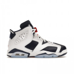 Air Jordan 6 Retro GS Olympic 2024 Laste tossud Valge Varsity-punane Kesk&ouml;&ouml;sinine 384665-164 36.5