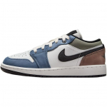 Air Jordan 1 Low GS Diffused Blue Laste tossud Valge Jade-Horizon Mink-Pruun HV5973-101 37.5