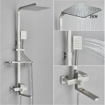 Harjatud nikkel vannitoa du&scaron;ikomplekt kuum k&uuml;lm vannisegisti kraan kvaliteetne messingist vannitoa du&scaron;ikraan vihmadu&scaron;&scaron;