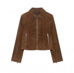 Naiste l&uuml;hike puhta nahast jakk XS vaarika