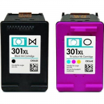 Pakk 2 &uuml;hilduvat HP 301 XL musta ja v&auml;rvilist kassetti