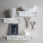 3-osaline Shabby stiilis ujuv seinariiul Raamaturiiul Vitriin Seinariiul Hoiuriiul