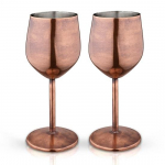 Roostevabast terasest veinipokaalid, vasega kaetud, matt, komplektis 2