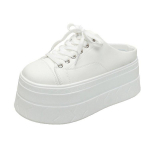 Moodsad Baotou tossud Pooltossud Naistele Kevad Suvi Kingad Vabaaja Slip-on Paks Tald Moodne Vabaaja Laisad Naised Vulkaniseeritud Kingad 34 valge